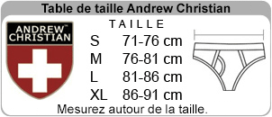 tableau des tailles de sous-vtements Andrew Christian