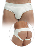 Jockstrap Leather Bottomless - Blanc