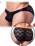 Slip Lace Bikini Bulge Noir