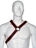 Harnais Gladiator Cuir Y-Style - Noir/rouge