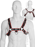 Harnais BDSM en cuir vritable noir / rouge